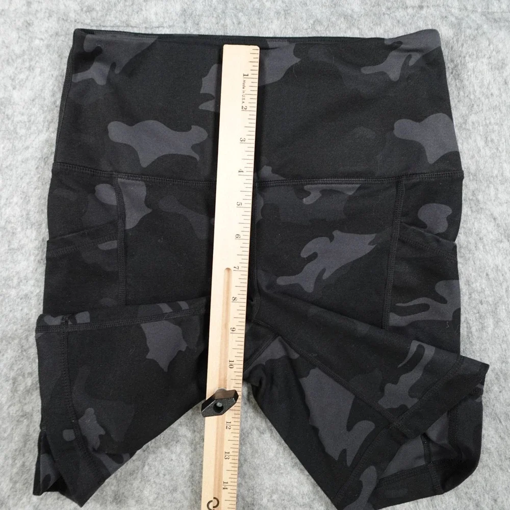 Yogalicious Shorts Womens Extra Small Black Camo High Waist Pockets Biker Lux - Picture 3 of 10